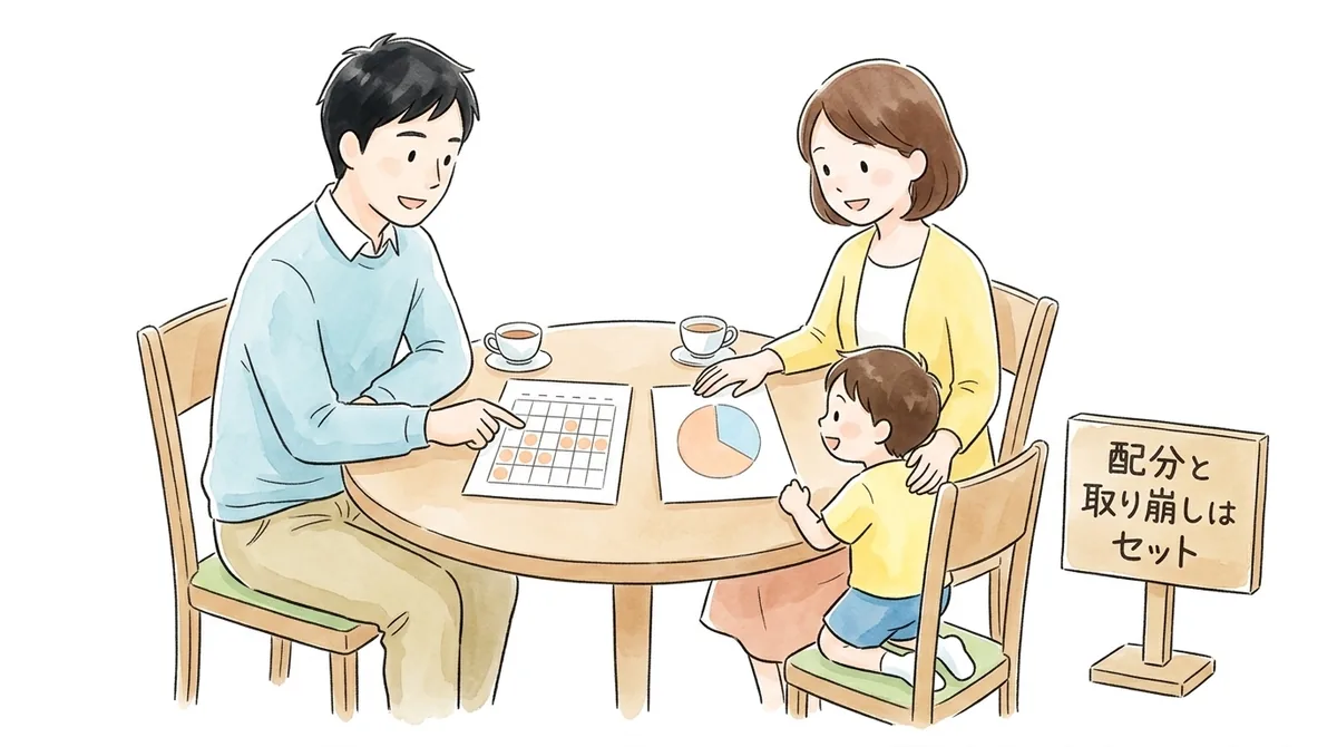 資産配分と取り崩し方をあわせて考えるイメージ